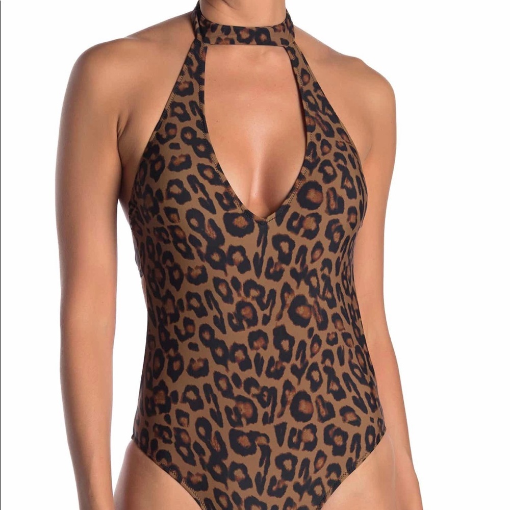 KENDALL AND KYLIE Leopard Print One Piece Swimsuit